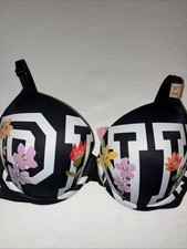 New PINK Victoria's Secret Bra 32DD Pushup Wear Everywhere Floral Logo NWT