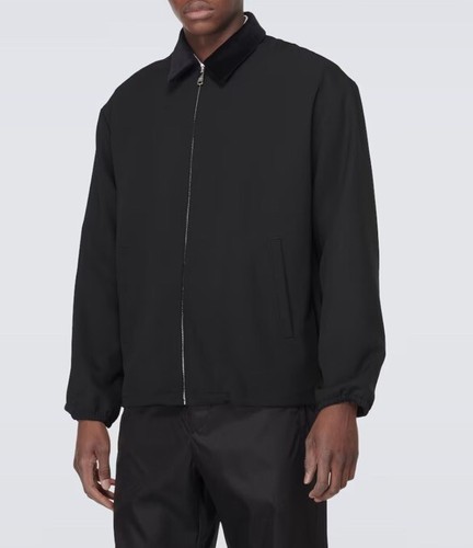 Prada Black Triangle Logo Bomber Jacket - Picture 3 of 16