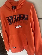 DENVER BRONCOS Hoodie Logo Sweatshirt Size Large