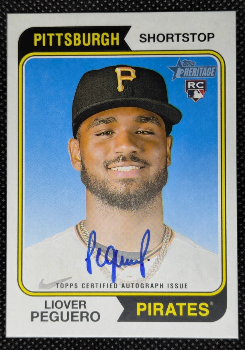 2023 Topps Heritage Liover Peguero #ROA-LP Real One Auto Pittsburgh Pirates