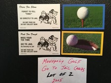 Monopoly  Golf   GO TO JAIL CARDS   Lot of 2 Card  SIGNATURE HOLE EDITION  2005