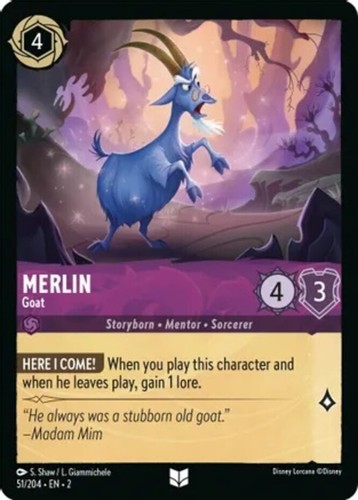 x4 Merlin - Goat - 51/204 - Uncommon Lorcana Rise of the Floodborn M/NM