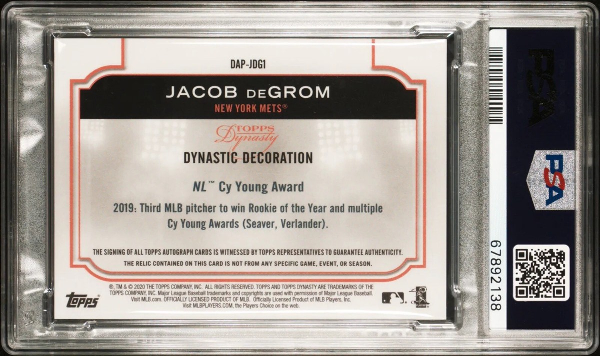 Jacob Degrom 1/1 Logoman 2020 Topps Dynasty Auto PSA 9/10 Auto | eBay