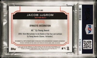 Jacob Degrom 1/1 Logoman 2020 Topps Dynasty Auto PSA 9/10 Auto | eBay