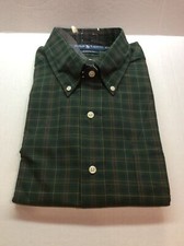 NWT  Ralph Lauren Classic Fit Long Sleeve Green Plaid Shirt Men's Size XL hole