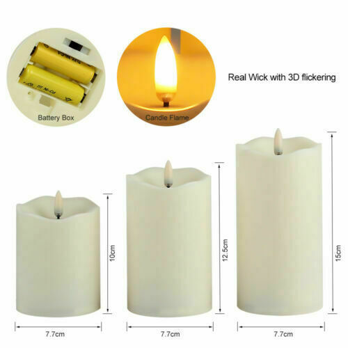 Flickering Flameless LED Candles 3 Pcs with Remote for Home Party Birthday Decor - Picture 12 of 12