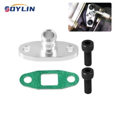 5/8" Turbo Oil Return Drain Barb Flange Adapter Kit T3 T3/T4 T35 T60 GT37 GT40