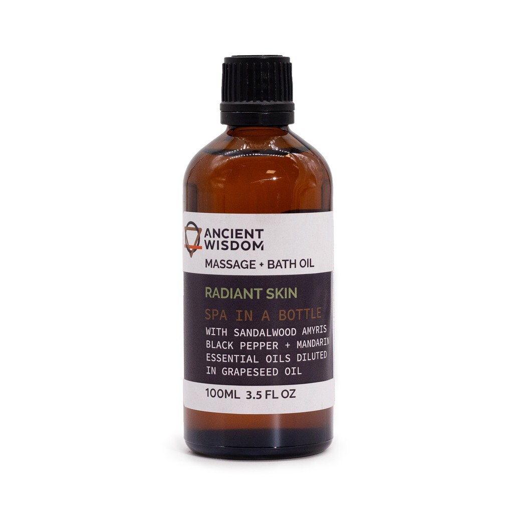 Ancient Wisdom Essential Oils Blend RADIANT SKIN Massage & Bath Oil 100ml