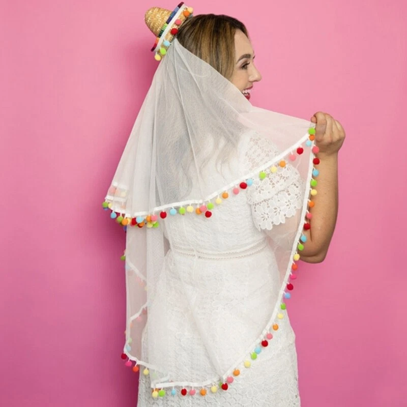 Wedding Party Costume Hat Bridal Veil Headdress Festival Carnival Hat - Image 4 of 4