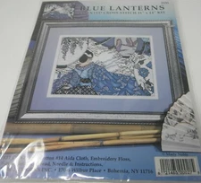 Design Works BLUE LANTERNS  Cross Stitch Kit 11x14