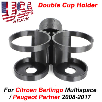 Double Drink Cup Holder Fit Citroen Berlingo Multispace Peugeot Partner 2008-17