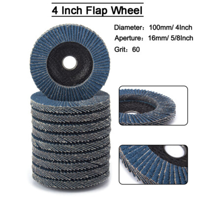 4'' 100mm Abrasive Flap Discs Sanding Grinding Wheels Disc Angle Grinder 5/8''Hole