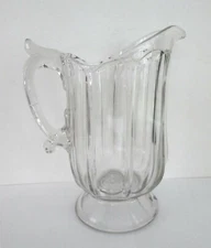 EAPG O'HARA GLASS CO. Ltd. No. 25 Footed Pitcher 44oz Ribs Panels 1876 Rare VHTF
