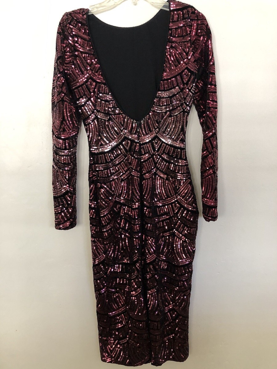 dresses maxi long sleeve Louanne Slinky Long Sleeve Maxi Dress / Burgundy | MESHKI