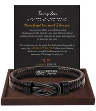 Gifts for Son Leather Bracelets for Men Son Gifts for Him I Love You Gifts To...
