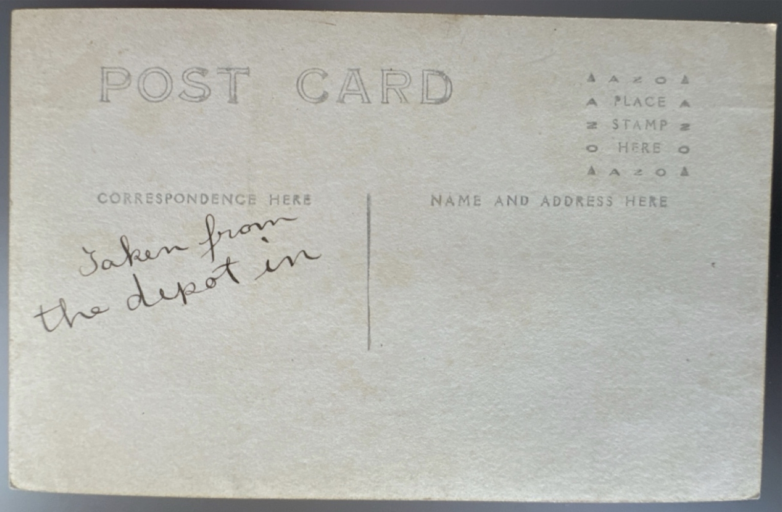 Antique RPPC 1917 nighttime snowy street scene Real Photo Postcard 