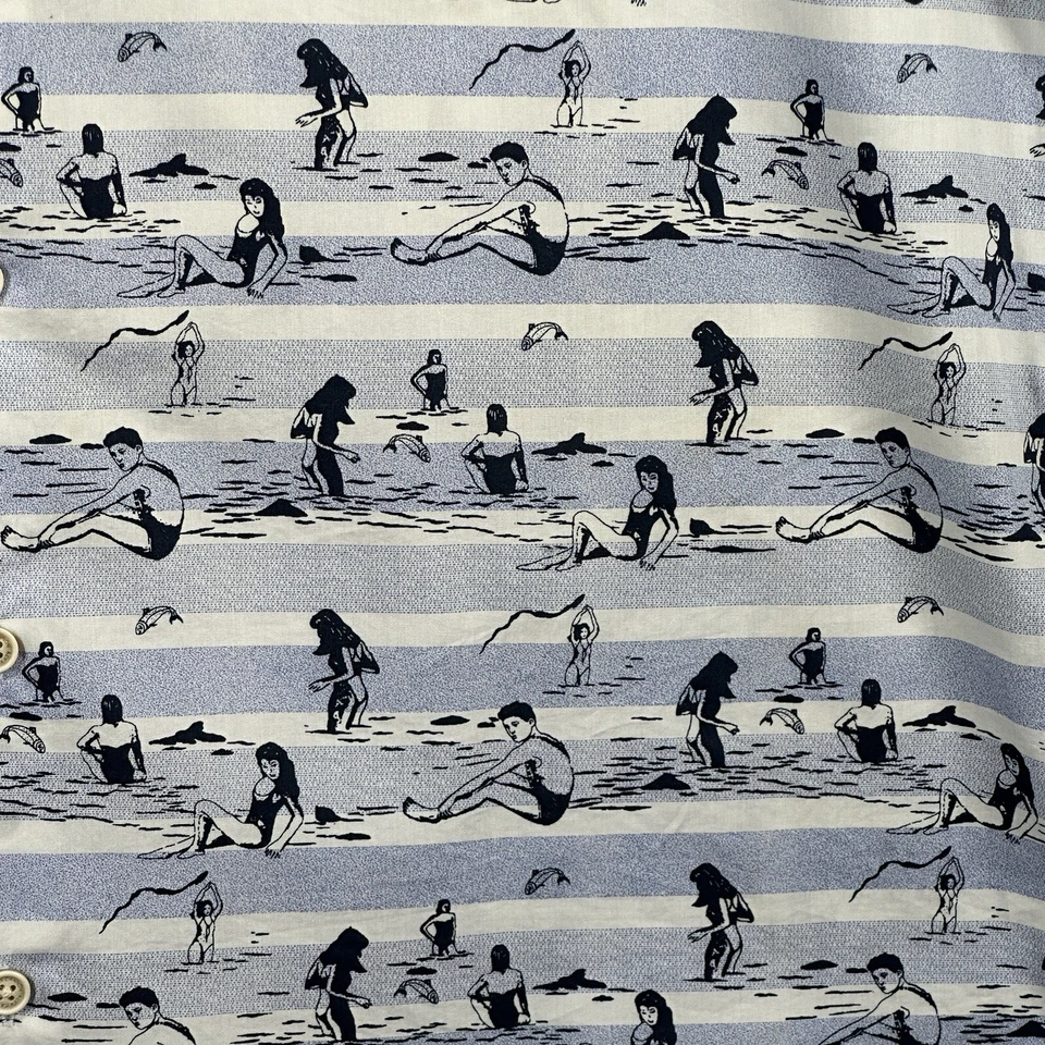 Alex Cannon Shirt Mens XL Hawaiian Button Up Short Sleeve Beach Girl Tropical - Image 3 of 4
