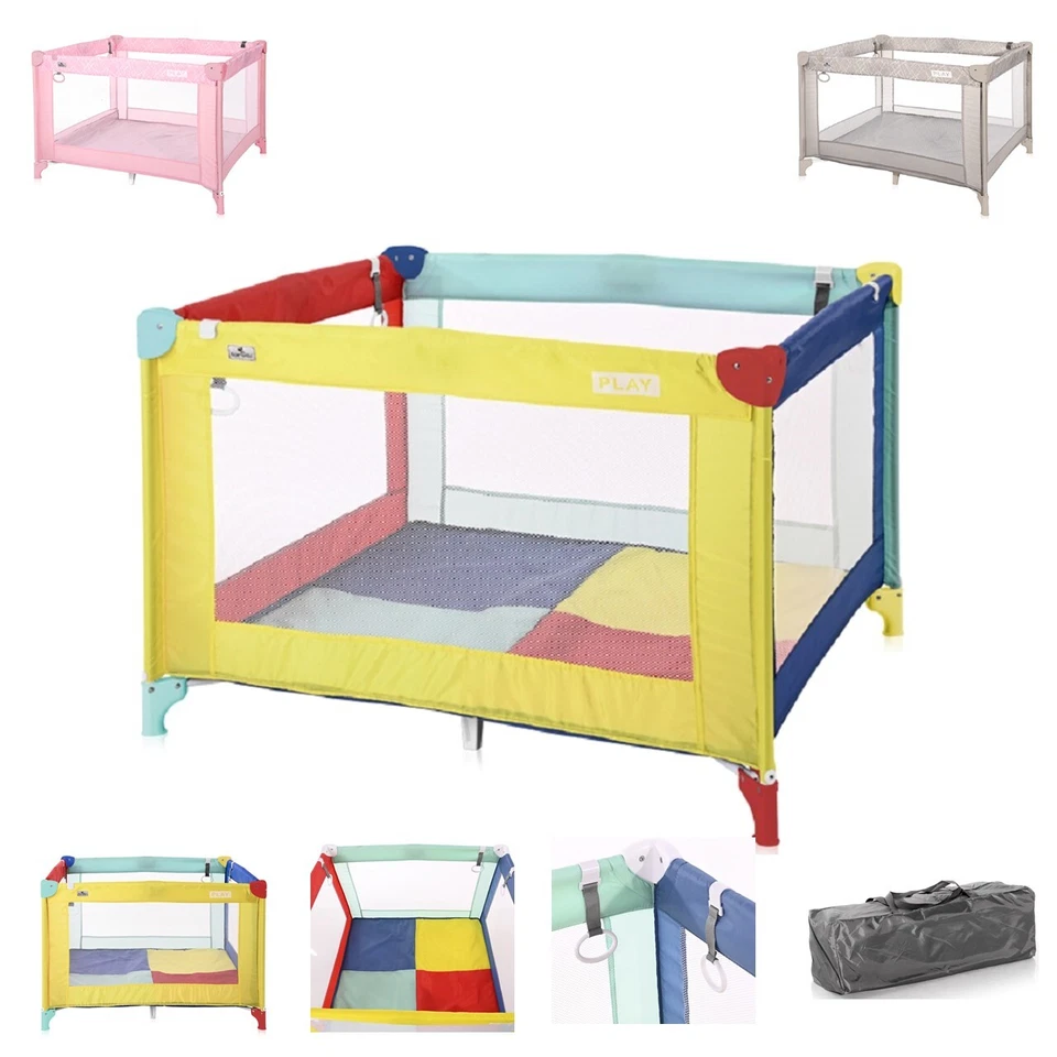 Lorelli Reiselaufstall PLAY, Laufstall klappbar mit Spieldecke, Greifringen