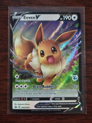 Eevee V SWSH065 Pokemon TCG Black Star Promo Full Art Ultra Rare NM/MINT |  eBay
