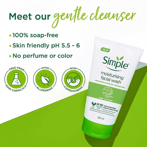 Simple Kind To Skin Moisturising Facial Wash 150 ml - Picture 7 of 10