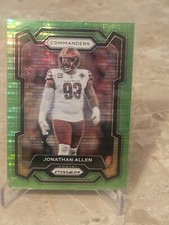 2023 Panini Prizm #298 JONATHAN ALLEN 'NEON GREEN PULSAR PRIZM' CARD! COMMANDERS