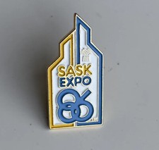 Expo 86 Saskatchewan Grain Elevator Wheat Pavilion Enamel 1986  SK Hat Lapel Pin