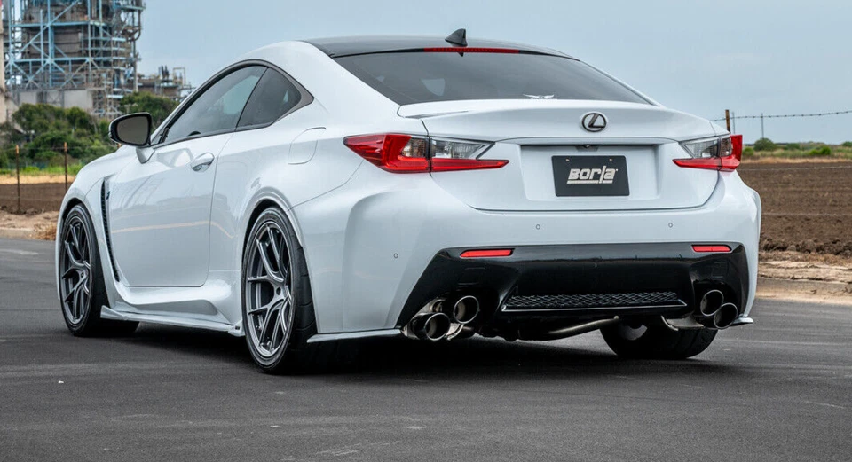 Sistema de escape Borla tipo S eje trasero con puntas cromadas negras para Lexus RC F 15-24 Foto 2 de 4