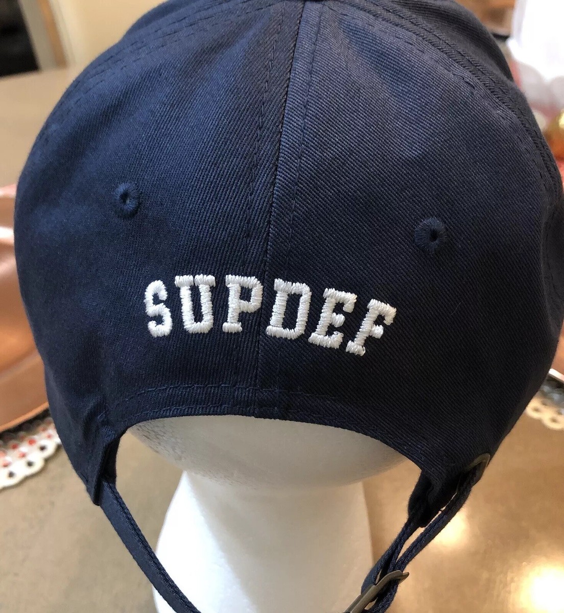 SUPDEF キャップ NEW Embroidered SupDef Superior Defense Tank Dad Hat - Navy Blue