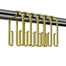 Gold Shower Curtain Hooks Rings  Double Sided Shower Curtain Hooks Rust Proof  ...