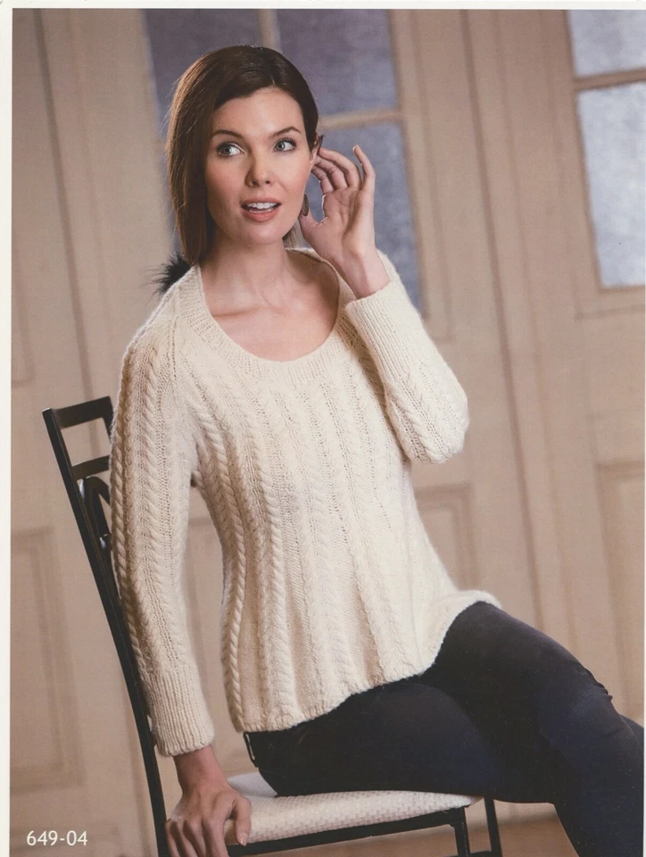 Plymouth Yarn Knitting Pattern Book 649 - Aran Designs for Men (1) & Women (3) - Image 4 of 4