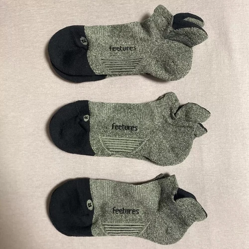 3 Pairs Feetures Mens Womens Elite Ultra Light Cushion No Show Tab Socks Size L - Picture 2 of 2