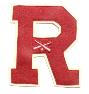 Vtg Varsity Letterman's Embroidered Cardigan Patch ''R'' Baseball Red & White  