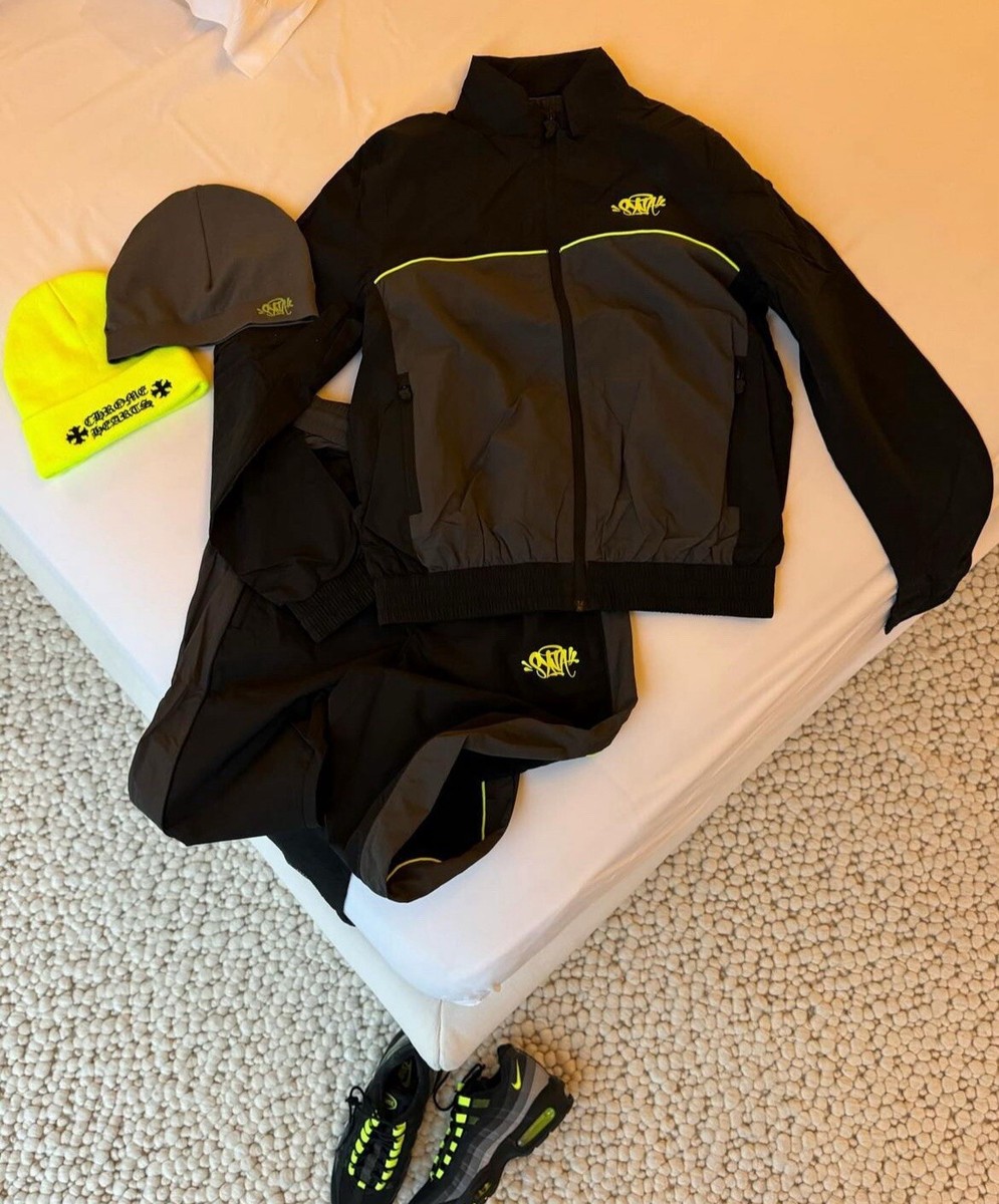 SIZE M✓ Syna World Shell Tracksuit “Black/neon green/yellow