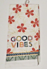 Kitchen Towels Good Vibes Theme 100 Polyester 14x24" 100 Cotton