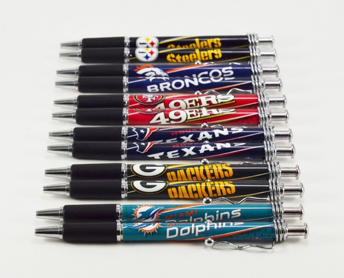 * Set of 2 * NFL Football Click Pens w/ Rubber Grip and Chrome - Pick your team! - 第 1/32 張圖片