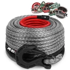 X-BULL Winch Rope 32000LBS 3/8" x 85ft  Synthetic Recovery Rope Truck SUV Gray
