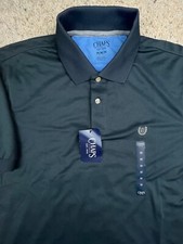 Chaps Polo Shirt Medium Men  s Short Sleeve Active Polyester NWT Charcoal Gray