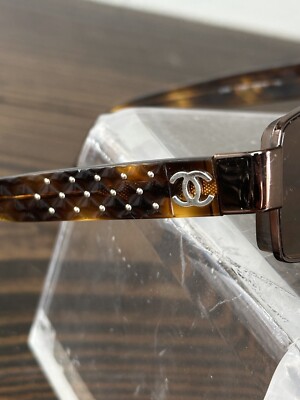 シャネル　48. Chanel 2088 c.296 Women's Tortoise Quilted Bling Crystals