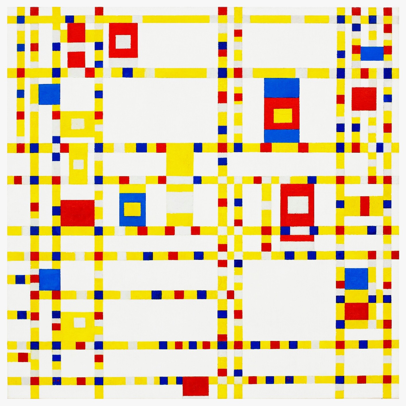 Mondrian Rf05 poster lithographique 60x60cm | Grand tableau affiche carrée art