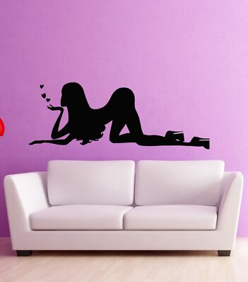 Wall Stickers Vinyl Decal Silhouette Sexy Girls with no Clothes Butt  (ig851)