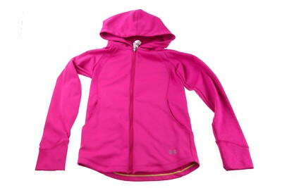 Under Armor Women s Cold Gear Zip Up Pink Hoodie Size Extra Small Minimal Wear 