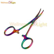 WDL Multi Color Rainbow Mosquito Hemostat Forceps 3.5" Curved Stainless Steel
