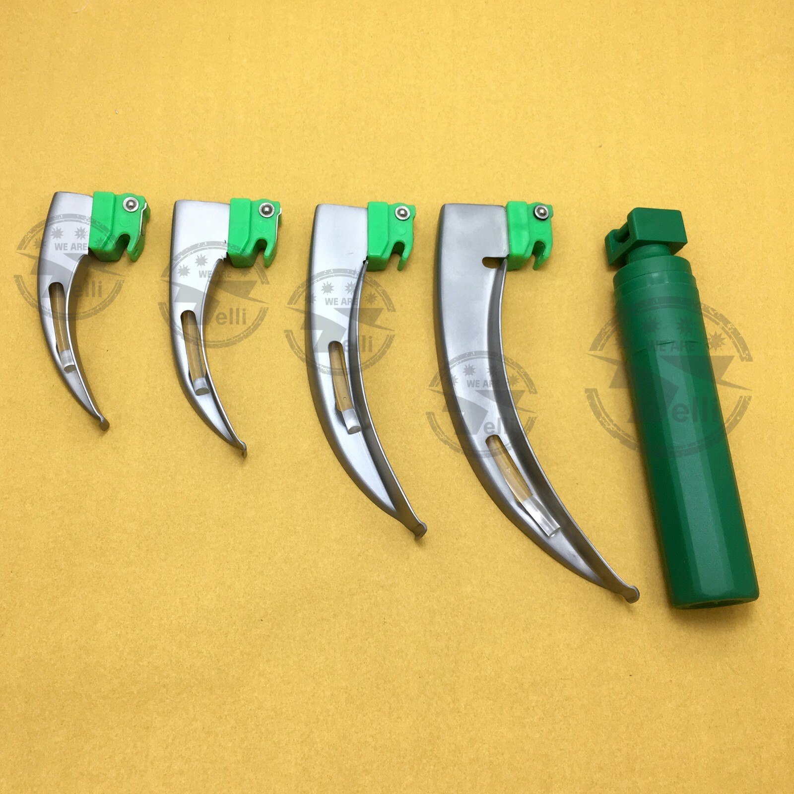 Baby FiberOptic Laryngoscope Set Of 4 Intubation Blades 1,2,3,4