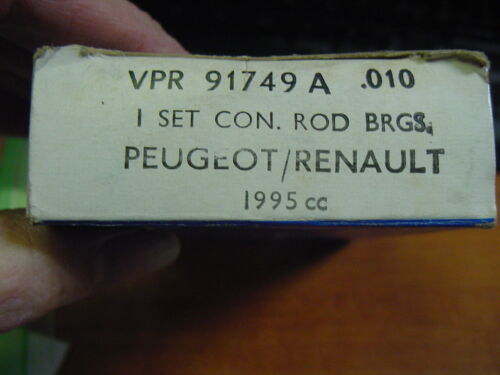 NOS Vandervell .010 Rodamientos de varilla Renault 20 1977 en 1995 cc - Imagen 2 de 2