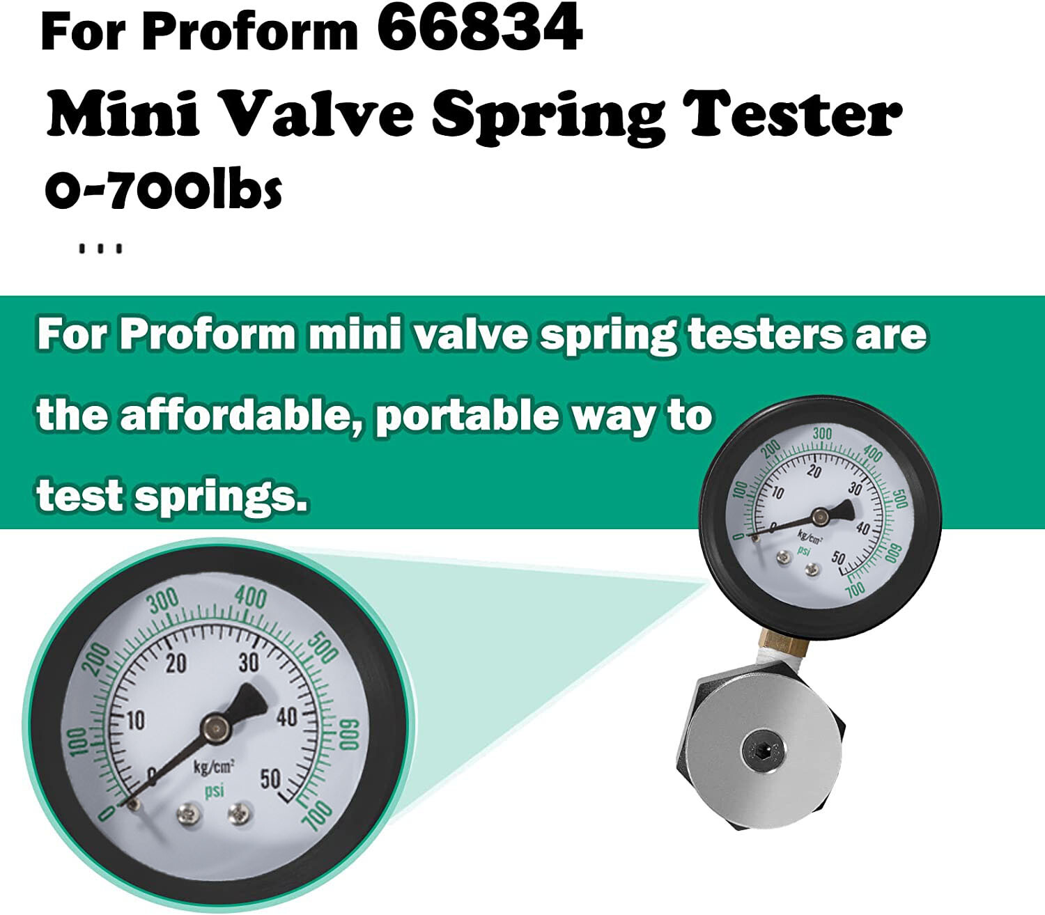 66834 Mini Valve Spring Pressure Tester Measurement Range 0-700 psi 0-50 kg-cm2	