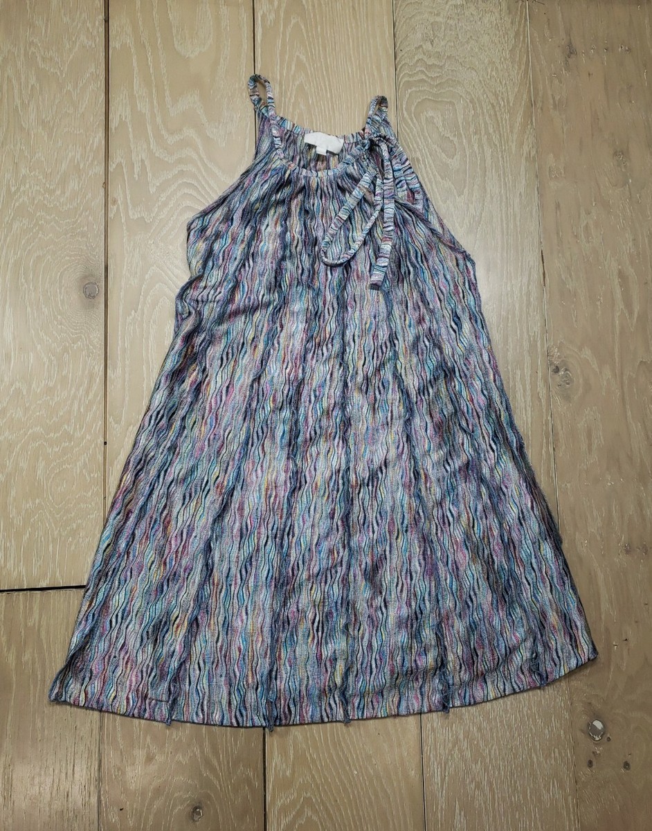 Alexis knit silk halter multicolor Rainbow mini dress Strappy Bow Tie  Shoulder M | eBay