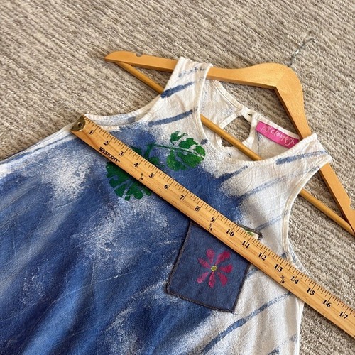 Crazy Fish Hand Painted Sundress Girls Size 12 Hawaiian Mix Print Pocket A-Line - Picture 9 of 11