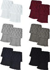 6 Pairs Women Boot Cuffs Knitted Crochet Short Leg Warmers Winter Knitted Boot T