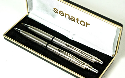 Senator Luxus Schreibset Kugelschreiber+Bleistift+ Etui, Metall SlimLine.   (B7)