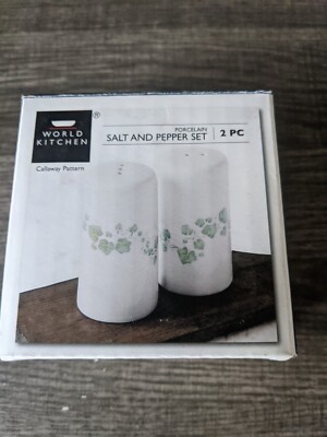 CORELLE COORDINATES WORLD KITCHEN CALLAWAY SALT & PEPPER SET NEW FREE USA SHIP